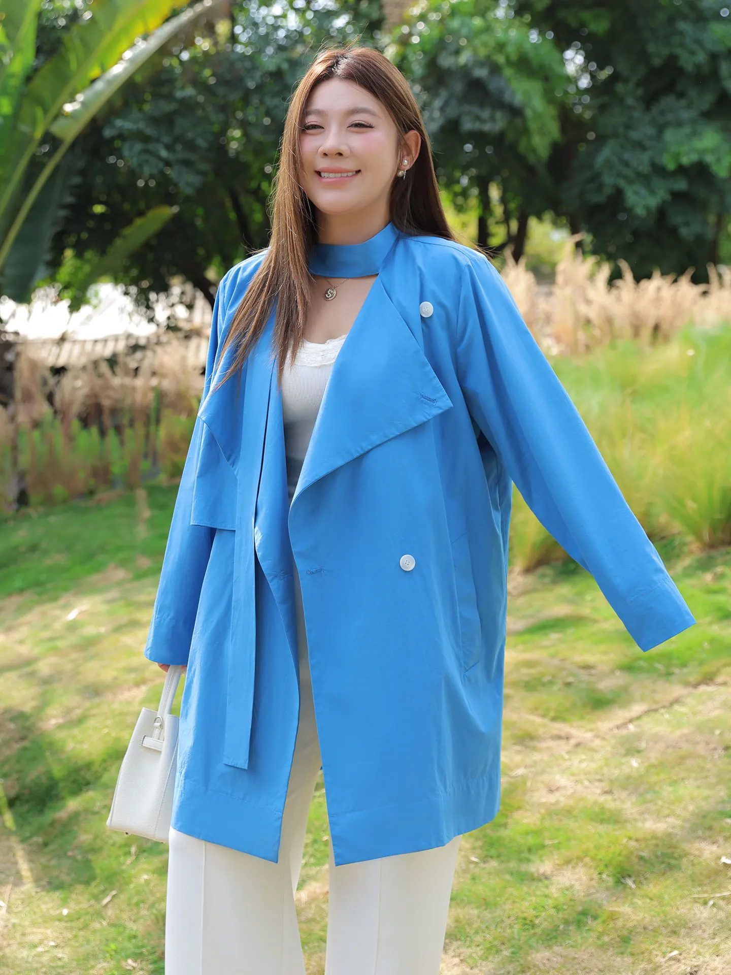 

Весна 2026: Женское свободное длинное тонкое пальто-ветровка с воротником, большие размеры, удобная верхняя одежда для повседневной носки, юбка А-силуэта