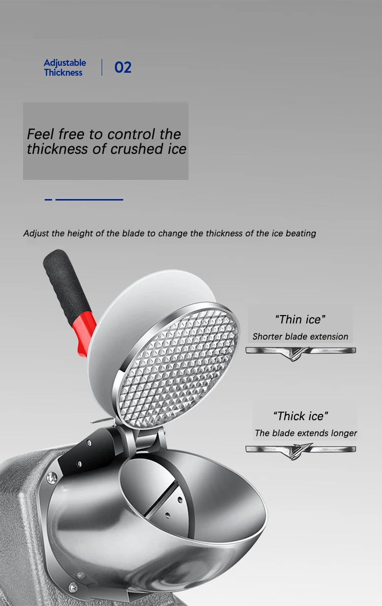 عالية الجودة 220 فولت آلة كسارة كهربائية حالة جديدة المنزل الاستخدام التجاري مخروط سحق جهاز الجليد الفنادق المطاعم محلات المواد الغذائية #3