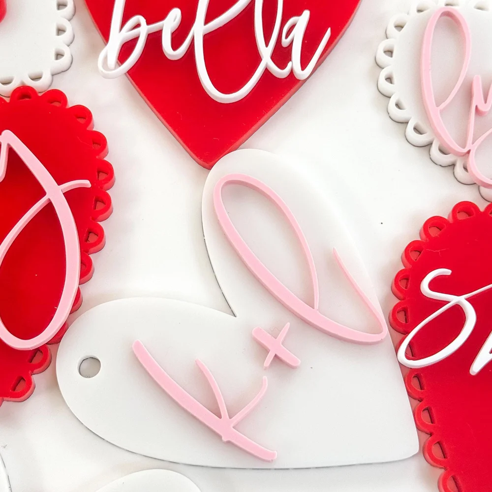 1/5 قطعة اسم شخصي سلة هدايا عيد الحب علامة هدية عيد الحب علامات القلب سلة اسم القلب علامات فقط العلامات