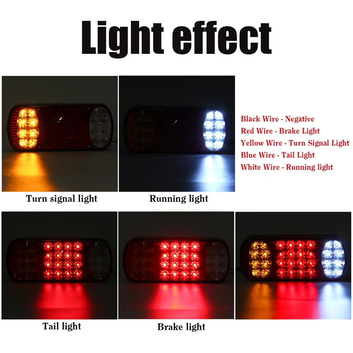 2pcs 12V 32 LED Car Truck Tail Light Taillight Rear Stop Brake Lights Signal Indicator For Trailer Truck Lorry Caravans Van UTE