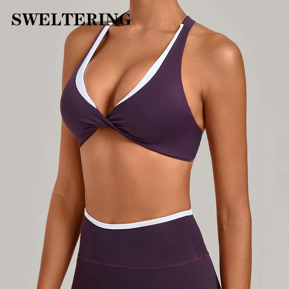 Summer Yoga Bra Women Breathable Push-Up Sports Underwear Female Soft Gym Workout Crop Top Quick Dry Cross Strap Yoga Underwear