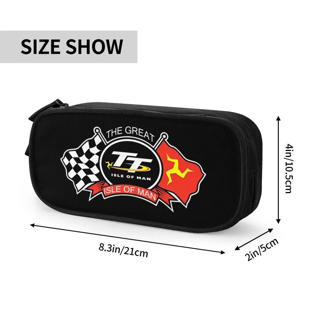 Imagem -06 - Isle of Man tt Motorcycle Race Pencil Cases Bolsa de Armazenamento Grande Lápis para Estudante Papelaria para Escritório Moda