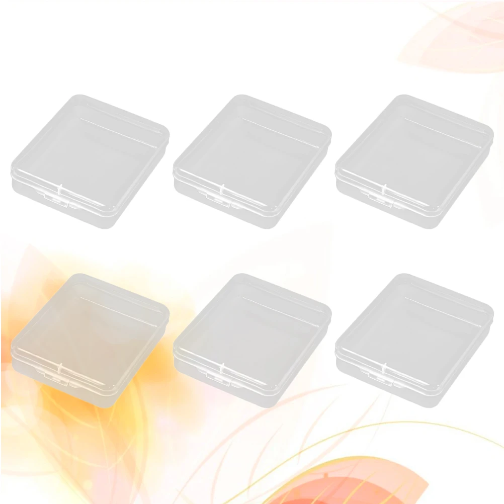 

6 Pcs Plastic Storage Box Transparent Container Case for Pens Jewelry Kids School Office Eco Friendly PP Material