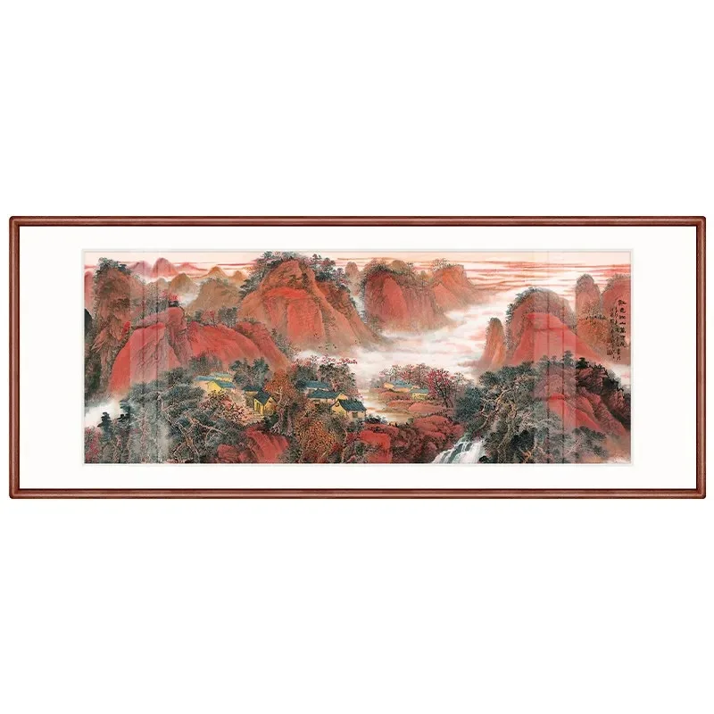 Cuadro decorativo para sala de estar con diseño de mapa de montaña, ideal para paredes detrás del sofá, que simboliza la riqueza y el bienestar.