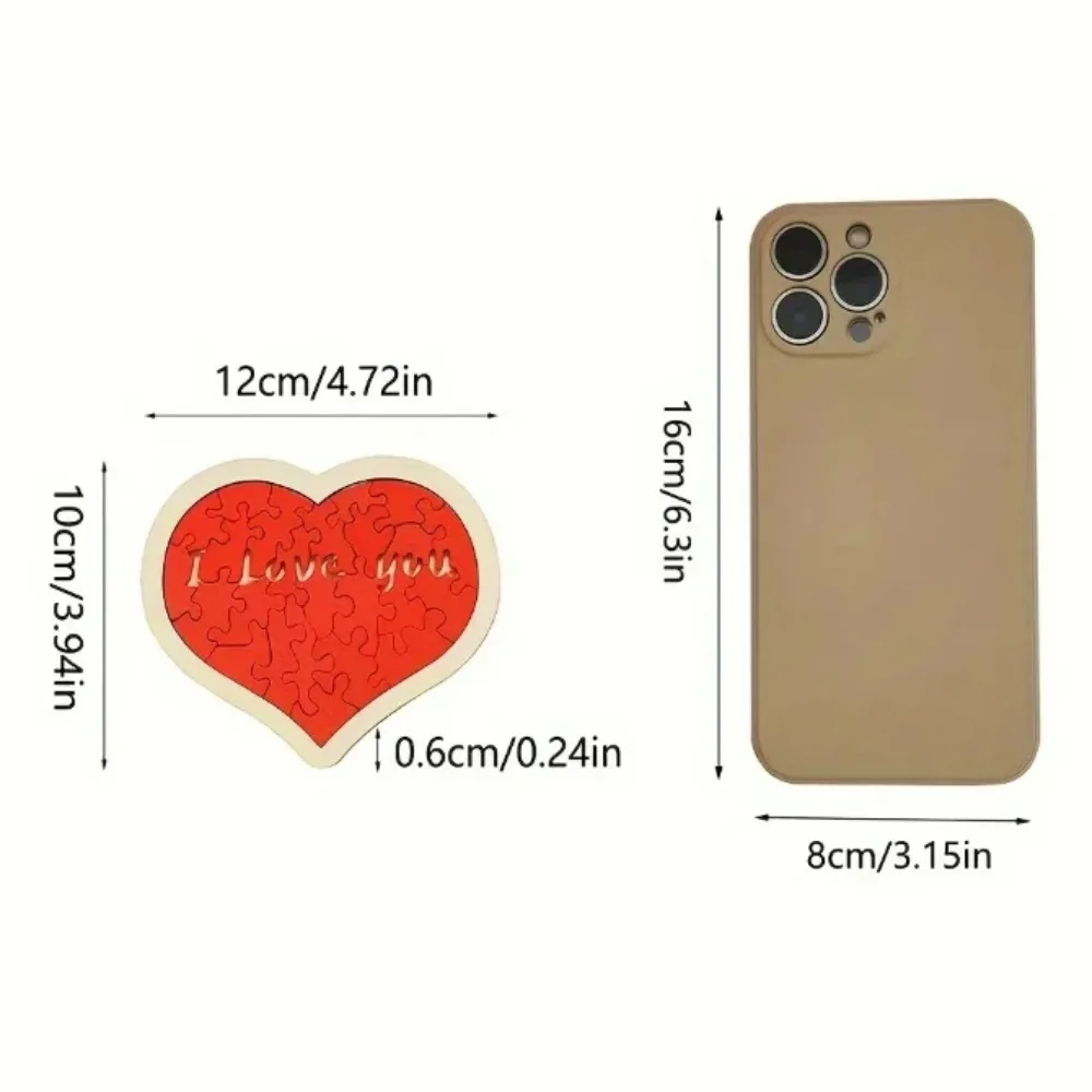 Valentine's Day Wooden Love Puzzle Gift with Stand For Men Women Kids Puzzle Game Romantic Valentine's Day Gift Adult Toy