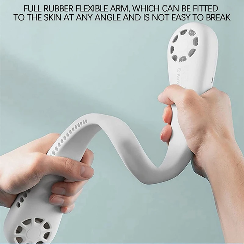 HOT! Silicone Leafless 3Speeds Fan Silent Sports Portable Electric Fan,Hanging Hands-Free Neck Lazy Portable Home Outdoor Fan