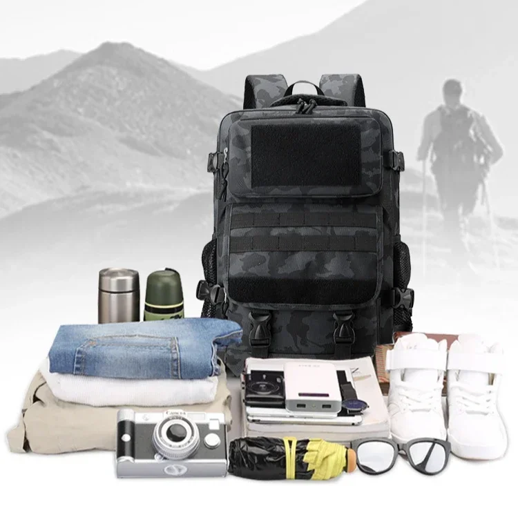 40L wasserdichter taktischer Rucksack, multifunktional, langlebig, große Kapazität, Outdoor-Reisetasche, Wandertasche, Jagdtasche, Herren-Umhängetasche – Detail 3