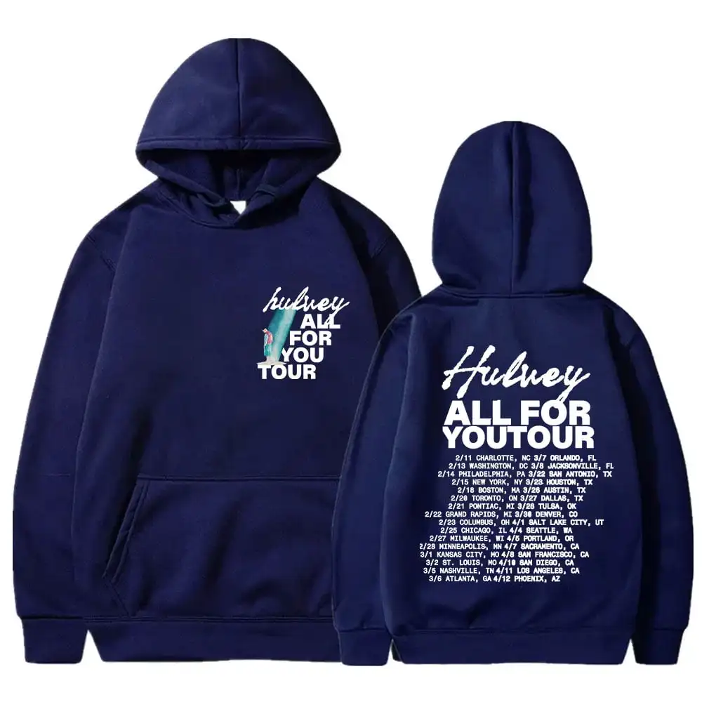 بلوزات Hulvey Hoodie All For You Tour Merch للنساء والرجال بأكمام طويلة