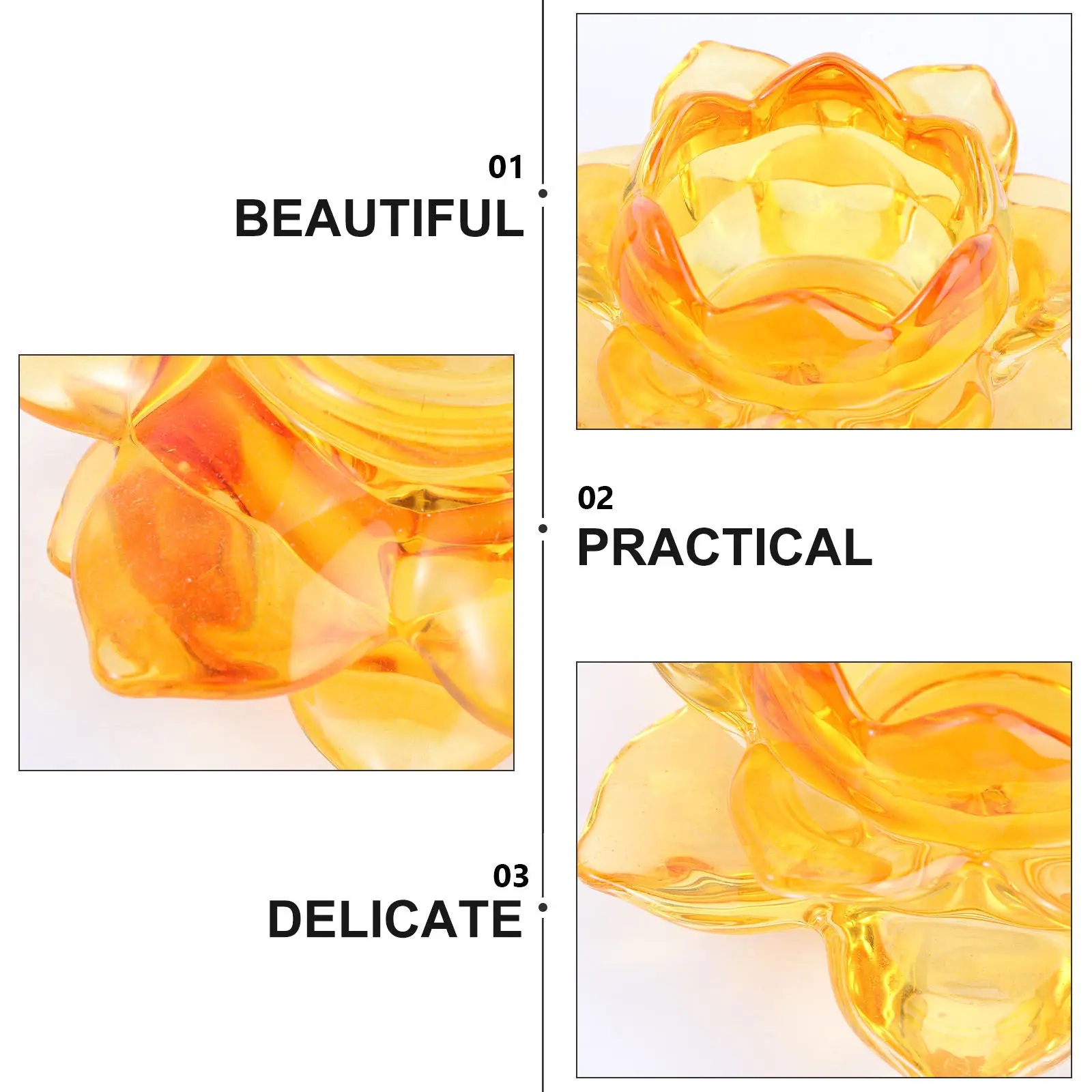 Lotus C Holder Crystal Glass Thickening Design Elegant Home nament Peaceful Decoration Buddha SupplyLotus Lamp Table Decor