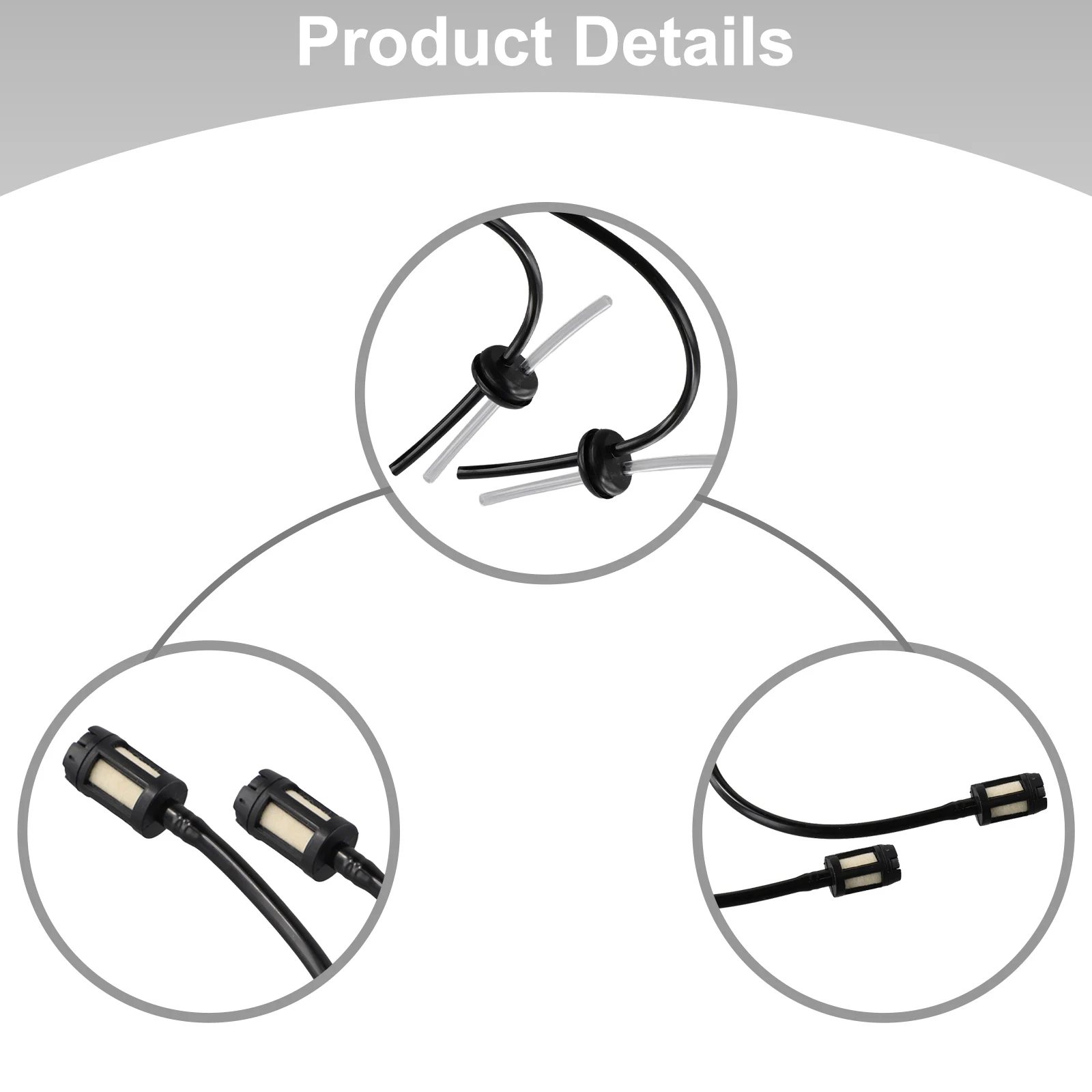 Petrol Fuel Pipe Hose Tube for Chainsaw, Set of 2, ABS Material, Easy to Install, Promotes Smooth Chainsaw Performance