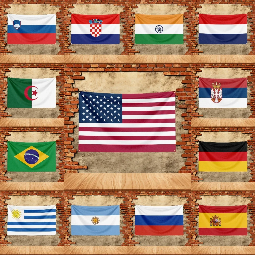 19 National flags of the world 90x150cm Australia/Netherlands/USA/UK Republic National Banner, for Outdoor,Event Decoration