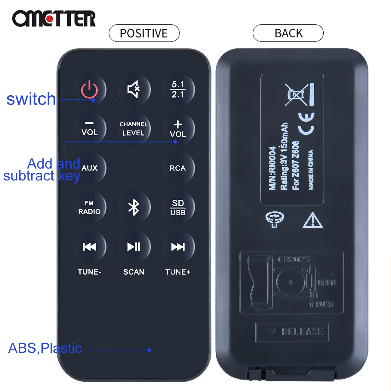 Пульт дистанционного управления RI0004 для Logitech LOGI Z607 Z606 Bluetooth 5,1 объемный звук динамик Беспроводная портативная система