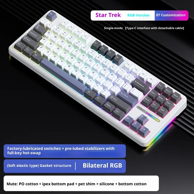 حار الرتيلاء F87pro ثلاثة وضع سماعة لاسلكية تعمل بالبلوتوث مخصصة الرياضة الإلكترونية لايف آلات المكتب لوحة المفاتيح بنين بنات مفاجأة الهدايا #4