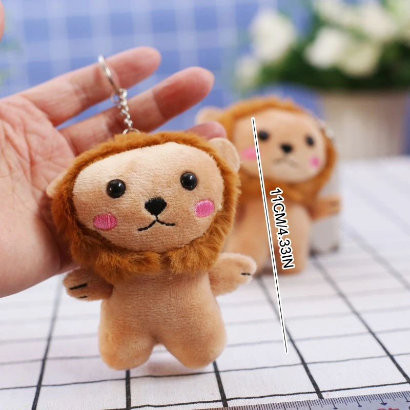 Porte-clés en peluche en forme d'animal de dessin animé pour enfants, pendentif mignon pour sac à dos, cadeaux pour enfants