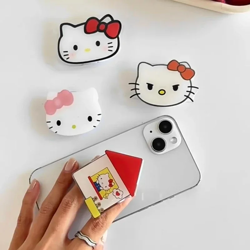 New Sanrio Hello Kitty Mobile Phone Holder Retractable Folding Cute Cartoon Pochacco Iphone Accessories Portable Desktop Support