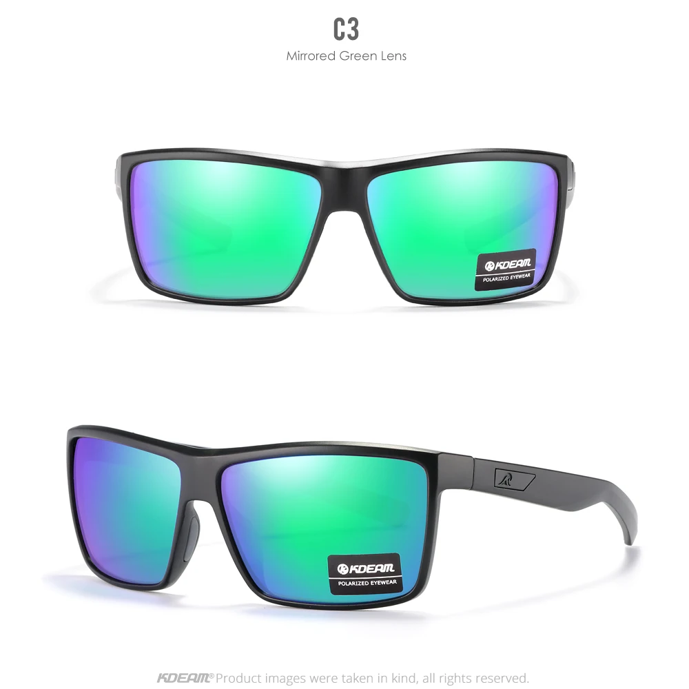 KDEAM Scratch Widerstand Sonnenbrille Männer Polarisierte 100% UV Schutz Sonnenbrille Integral Frühling Scharniere Und Gebogene Tempel KD029 – Detail 17