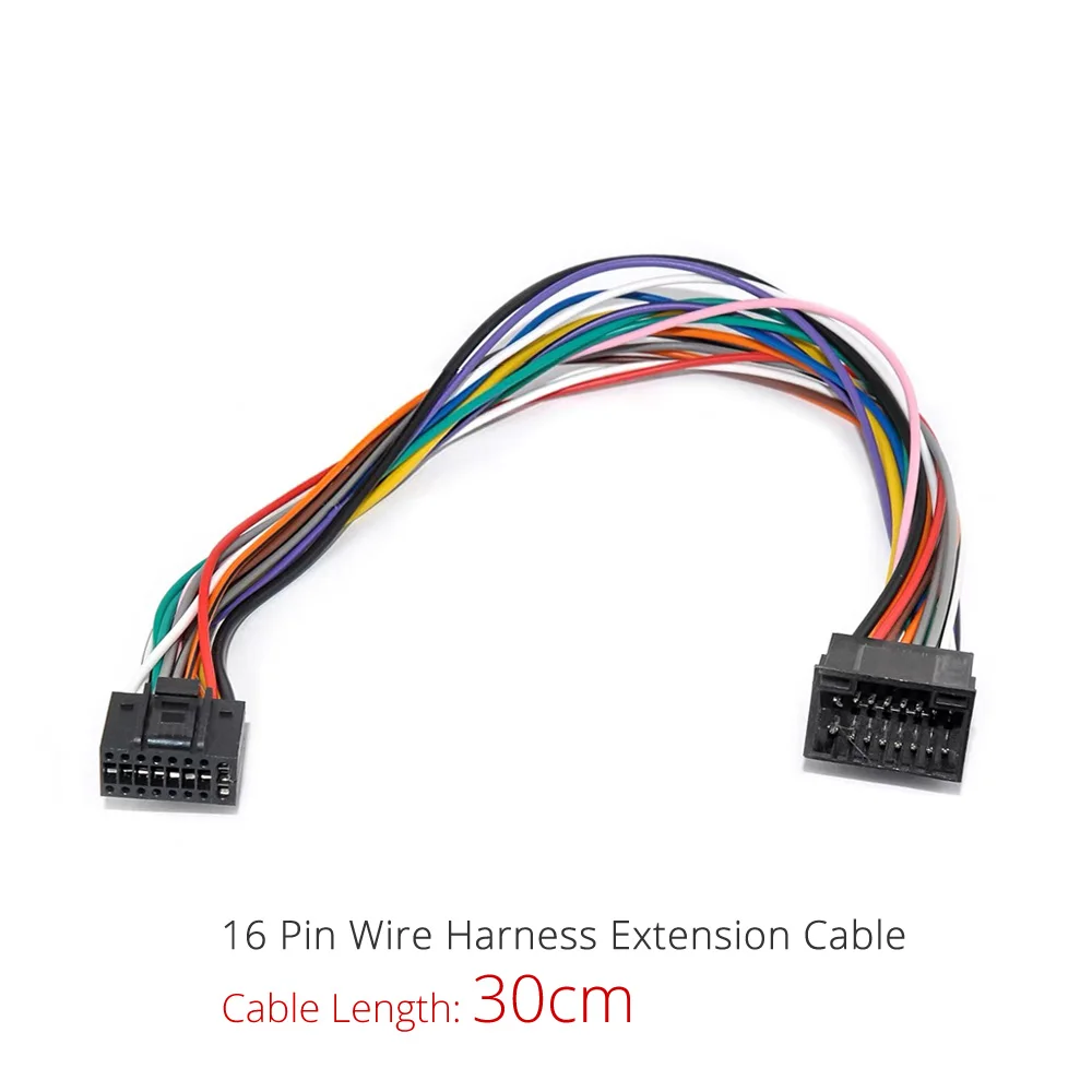 16 Pin Extension Line Wire Harness Kit Power Speak Cable Adapter