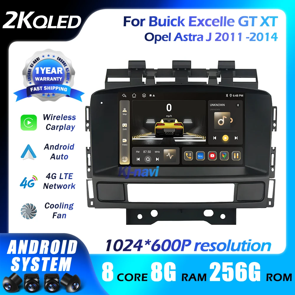 Android 14 For Buick Excelle GT XT Opel Astra J 2011 -2014 Auto Carplay Car Radio Multimedia Video Player Navigation GPS 5GWIFI