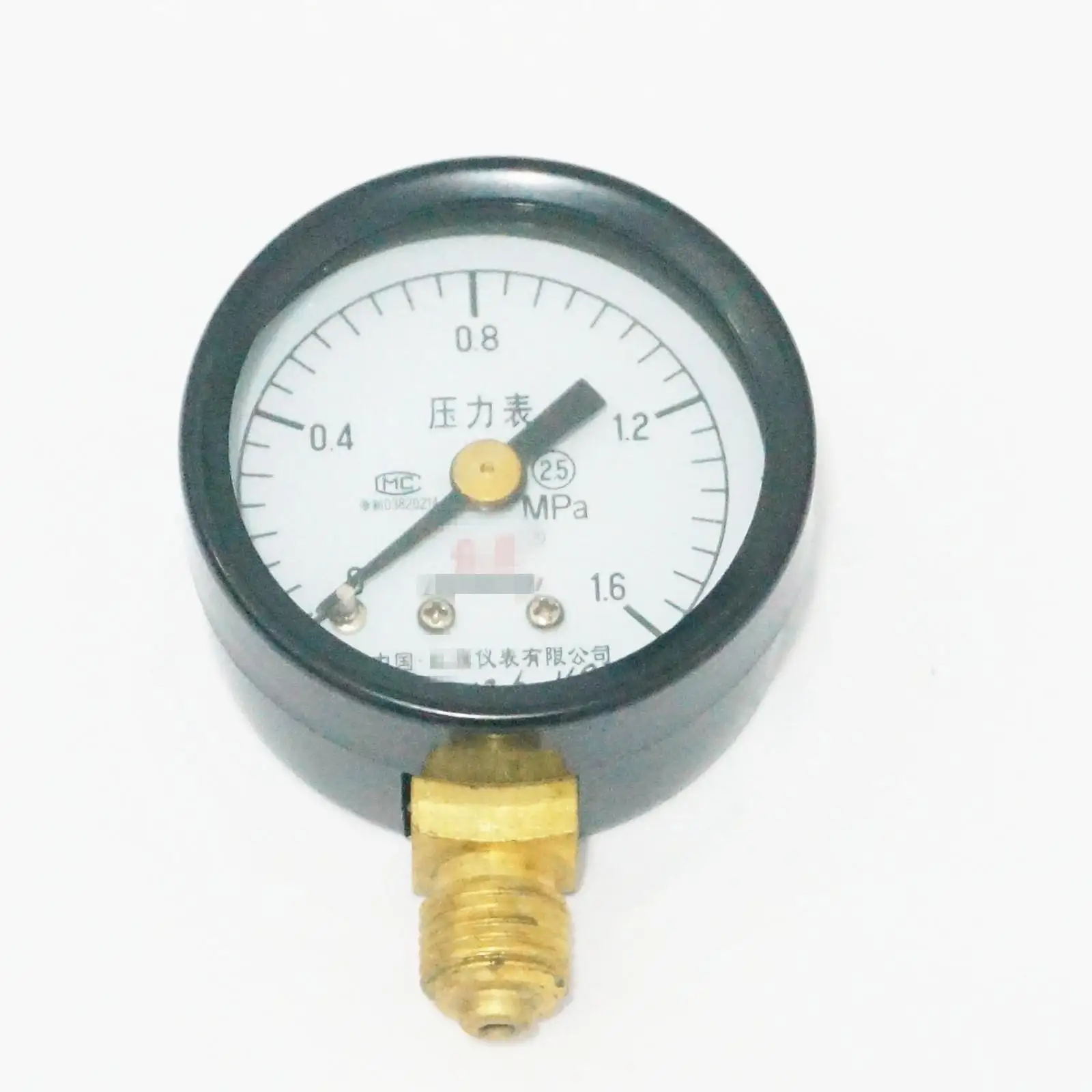 0-1.6Mpa Measurement Range Y-40 Radial Mount M10x1 Air Compressor Pressure Gauge Dial Diam 40mm