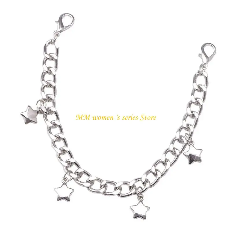 

Q39C Scirecling Boot Chain Charm для обувных брюк Звездная подвесная юбка цепь