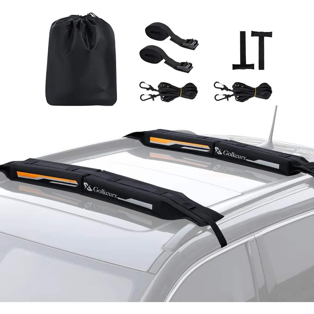 

Universal Soft Roof Rack Pads for Kayak, Surfboard, SUP, Canoe, Snowboard with Straps and Bag