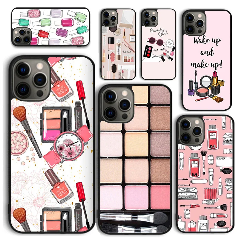 rushes Eyeshadow Makeup Set Celular Smartphone Cases For iPhone 16 15 14 12 13 mini 11 Pro MAX 7 8 Plus SE2020 Coque Fundas