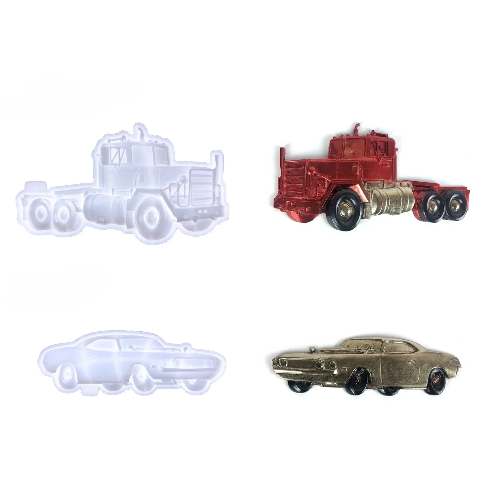 Tractor Decoration Silicone Mold, Epoxy Resin Molds, Handicraft Pendant, Wall Decoration, Semi-three-dimensional Car,Molds