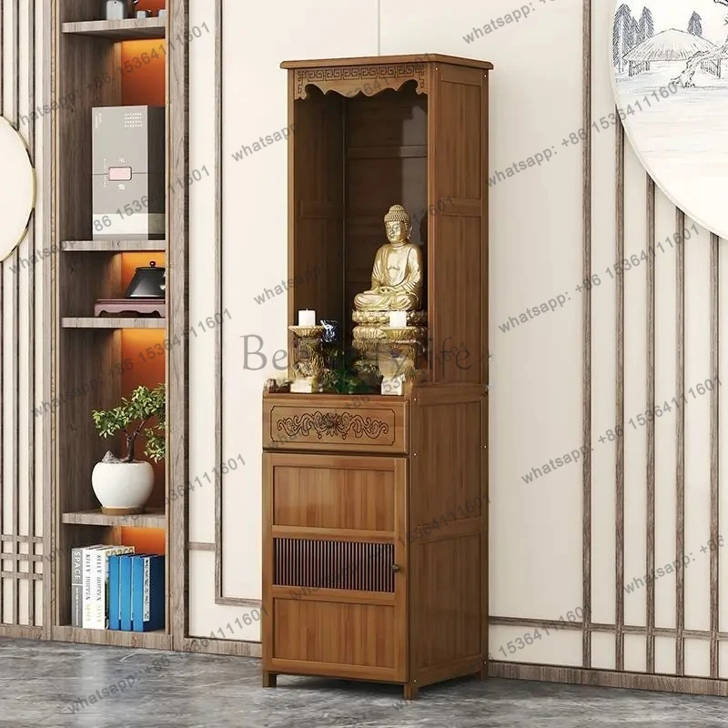 floor-to-ceiling altar cabinet new Chinese-style offering table incense table fairy niche household indoor Guanyin   desk