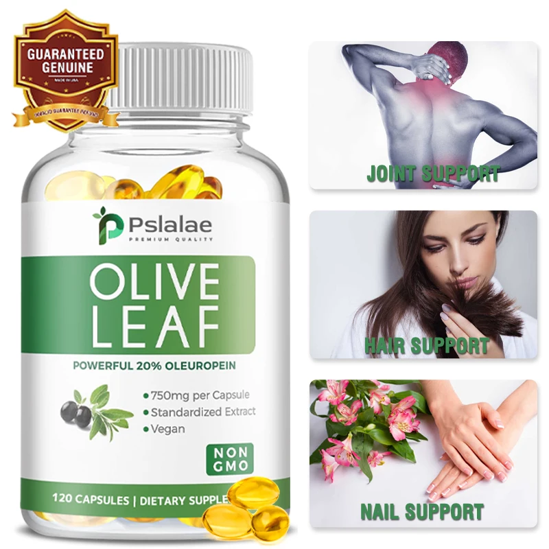 

Olive Leaf Extract Supplement - Beneficial for Heart, Brain, and Immune System Health, and Improves Skin Condition