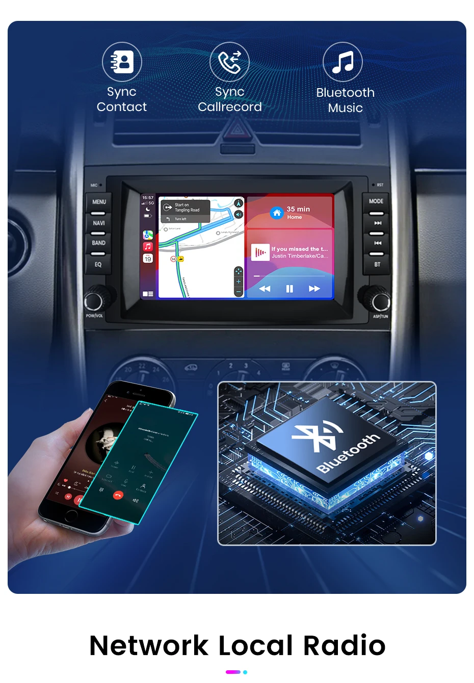 Junsun android auto radio für mercedes benz b200 klasse sprinter w906 viano vito w639 carplay auto multimedia gps 2din autoradio – Detail 17