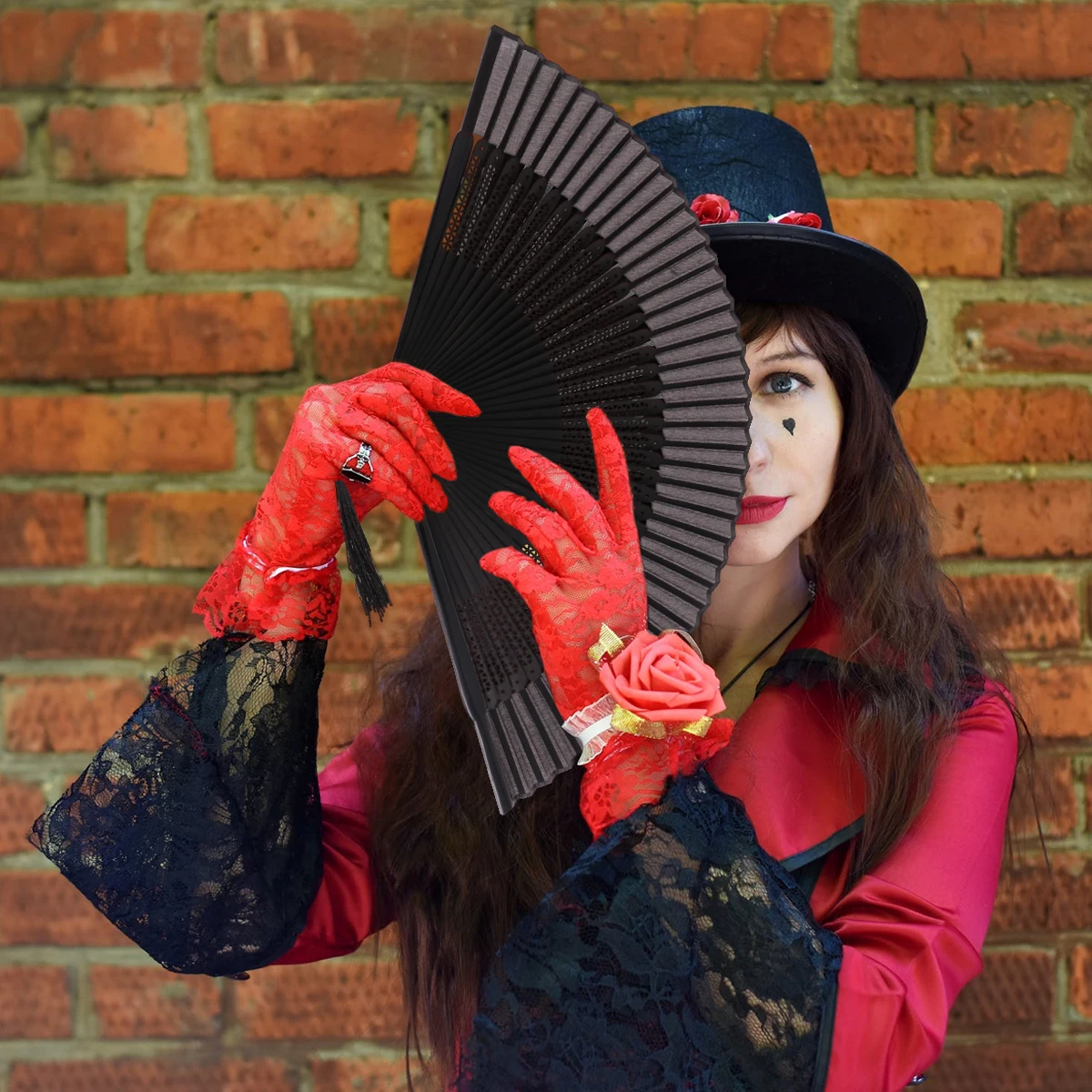 

Vintage Handheld For Dance Performance Hollow Craft Design Black Fan Party Vintage Folding Fan Wedding Decor Gift