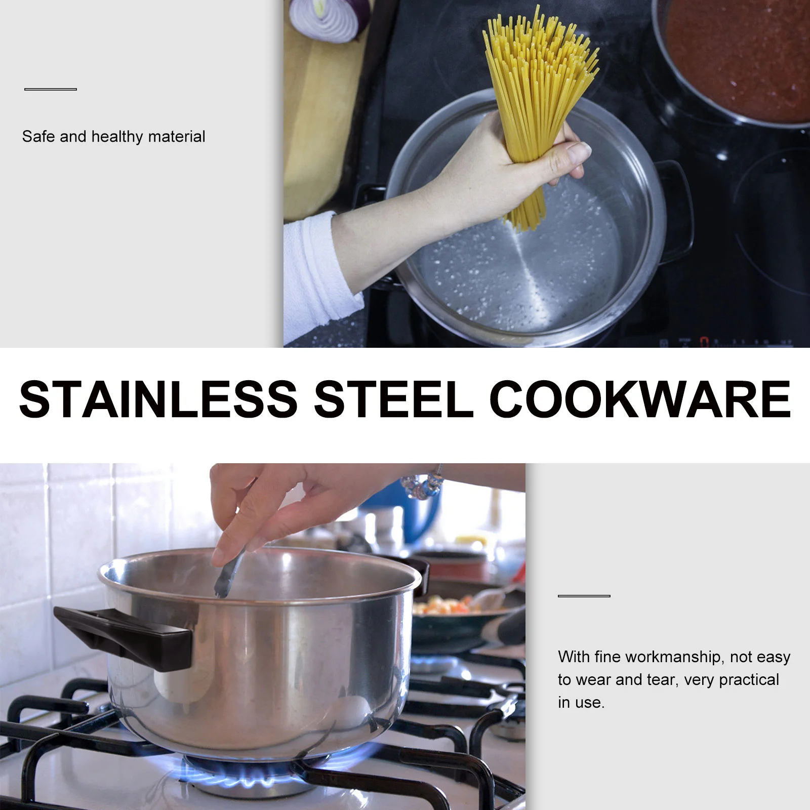 

Stainless Steel Pot 24CM Quick Drain Noodle Cooker Easy Wash Anti Rust Lightweight Stockpot Kitchen Bar Utensils