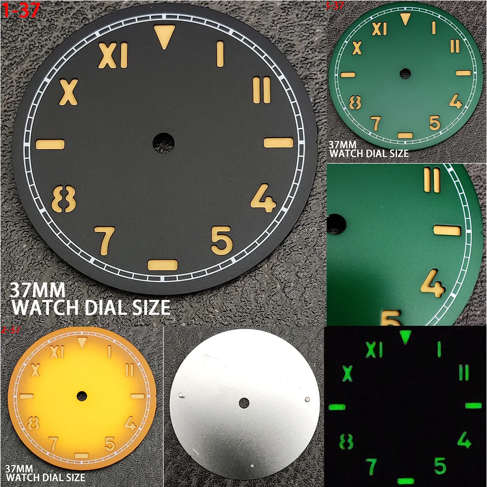 37MM pokrętło nadaje się do ręcznego ruchu ST3600 ETA6497/6498 świecąca twarz sportowa wodoodporna