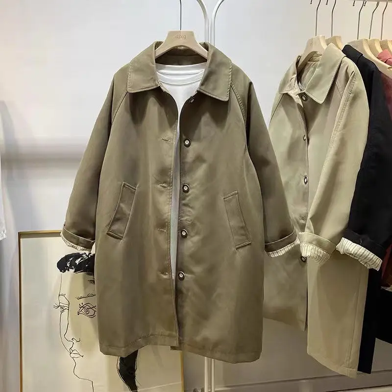 Płaszcz długa wiatrówka dla kobiet topy płaszcz Y2k casualowe kurtki długie kurtki Streetwear luźny Trench odzież wierzchnia damska płaszcz