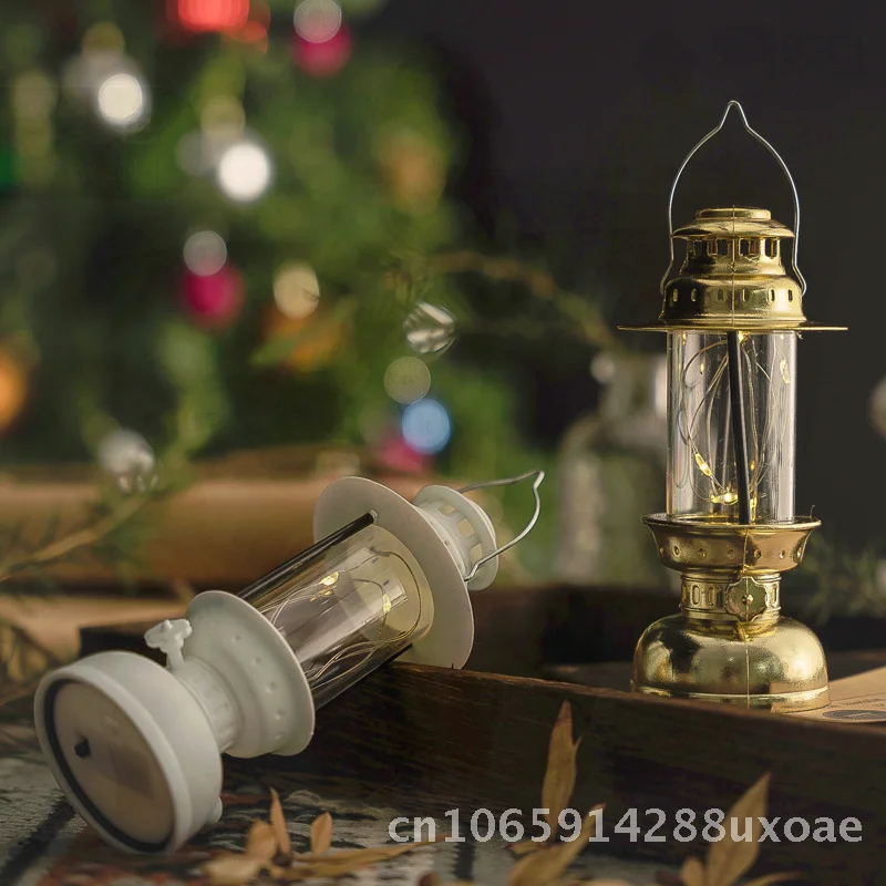 

Retro Luminous Electronic Candle Lamp Halloween Oil Lamp Decoration Black White Gold Bronze Swing Design Desktop Ornaments