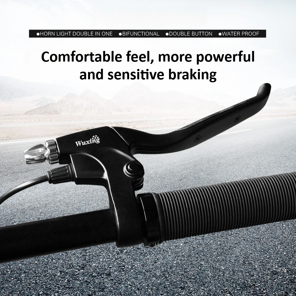 1 Pair 2 Wire Left and Right Electric Bike Electric Brake Lever Replacement Parts, Scooter Black Power Off Brake Lever