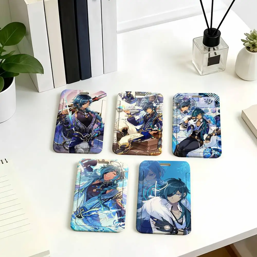 Kaeya Chibi Card Holder Corporate Business Work Badge Holders Uisex Credit Bus Daily Commute ID Case