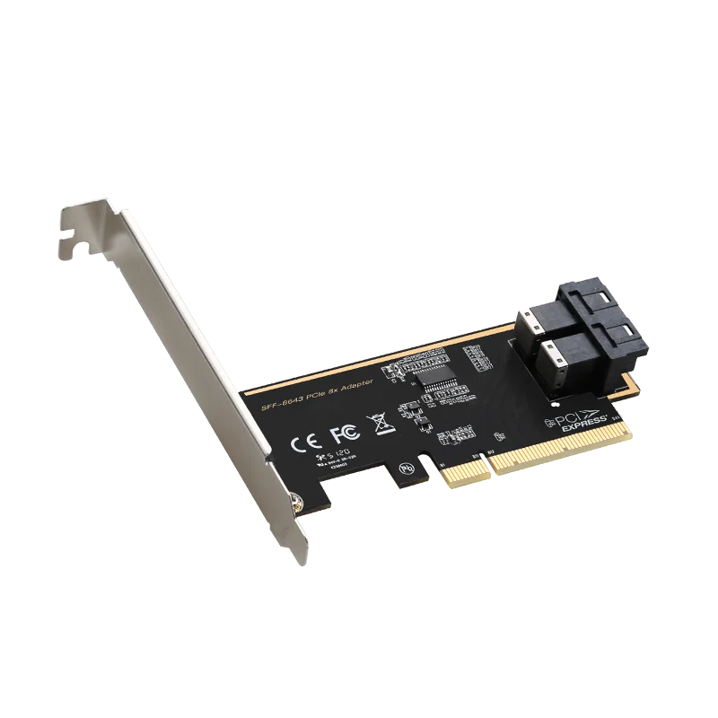 

Адаптер PCIe1X — U.2-T2 PCIe X8 Gen3 — Mini SAS HD (SFF-8643)8Lane Адаптер PLX8724 Riser Card