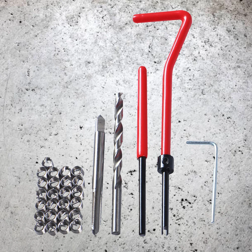 

30Pcs Thread Repair Kit Metric M5 Helicoil Insert Installation Kit for Automotive Engine Repair Restore Damaged Threads