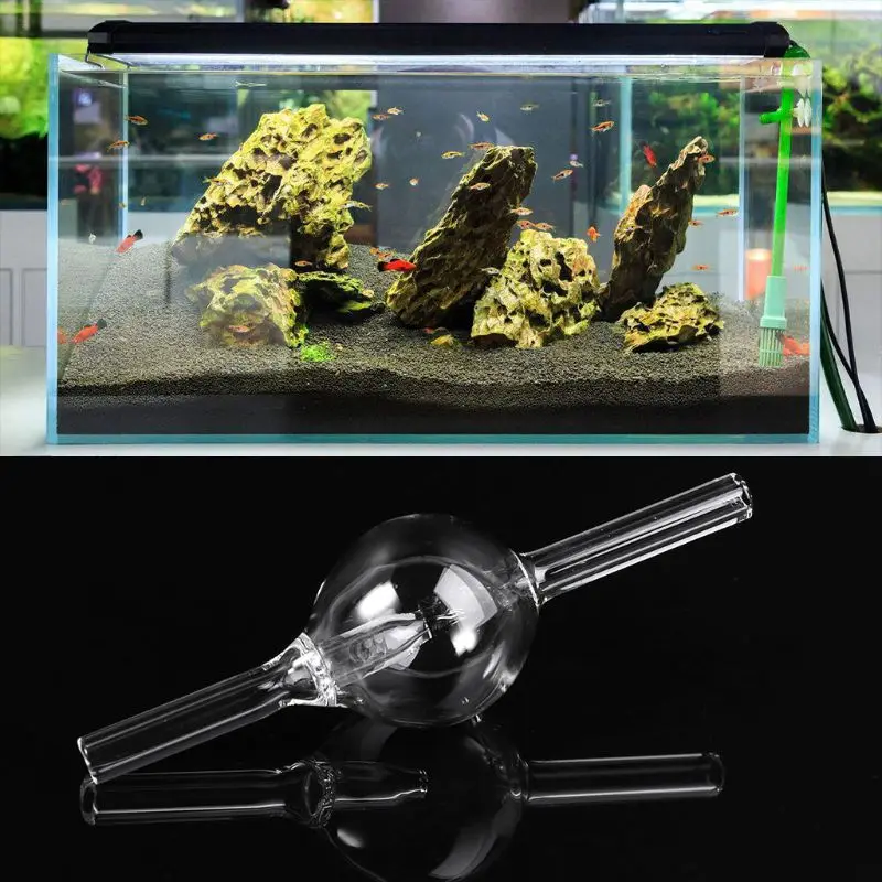 Glass CO2 Diffuser Transparent CO2 Bubble Counter for Fish Tanks Planted Tanks Aquarium Accessory B03E