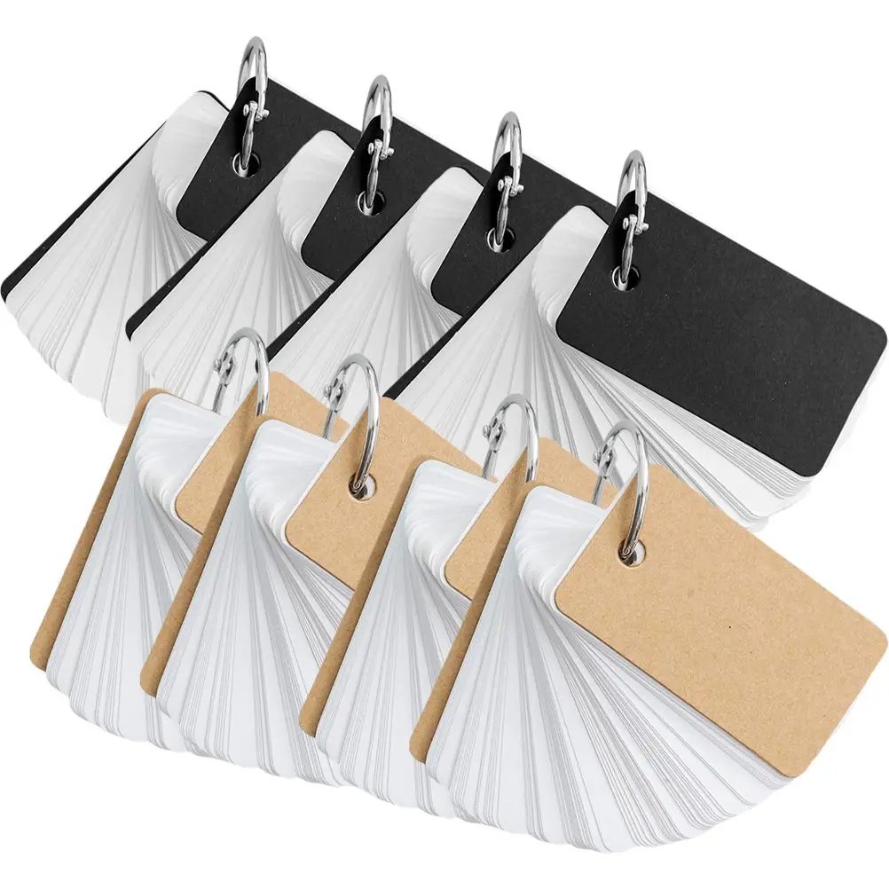 

8Pcs MemoryCards DurableFlatPaper SmoothWriting BlankFlashcards Notepad PlanPrioritize SimpleStyle MemoCards EnglishWords
