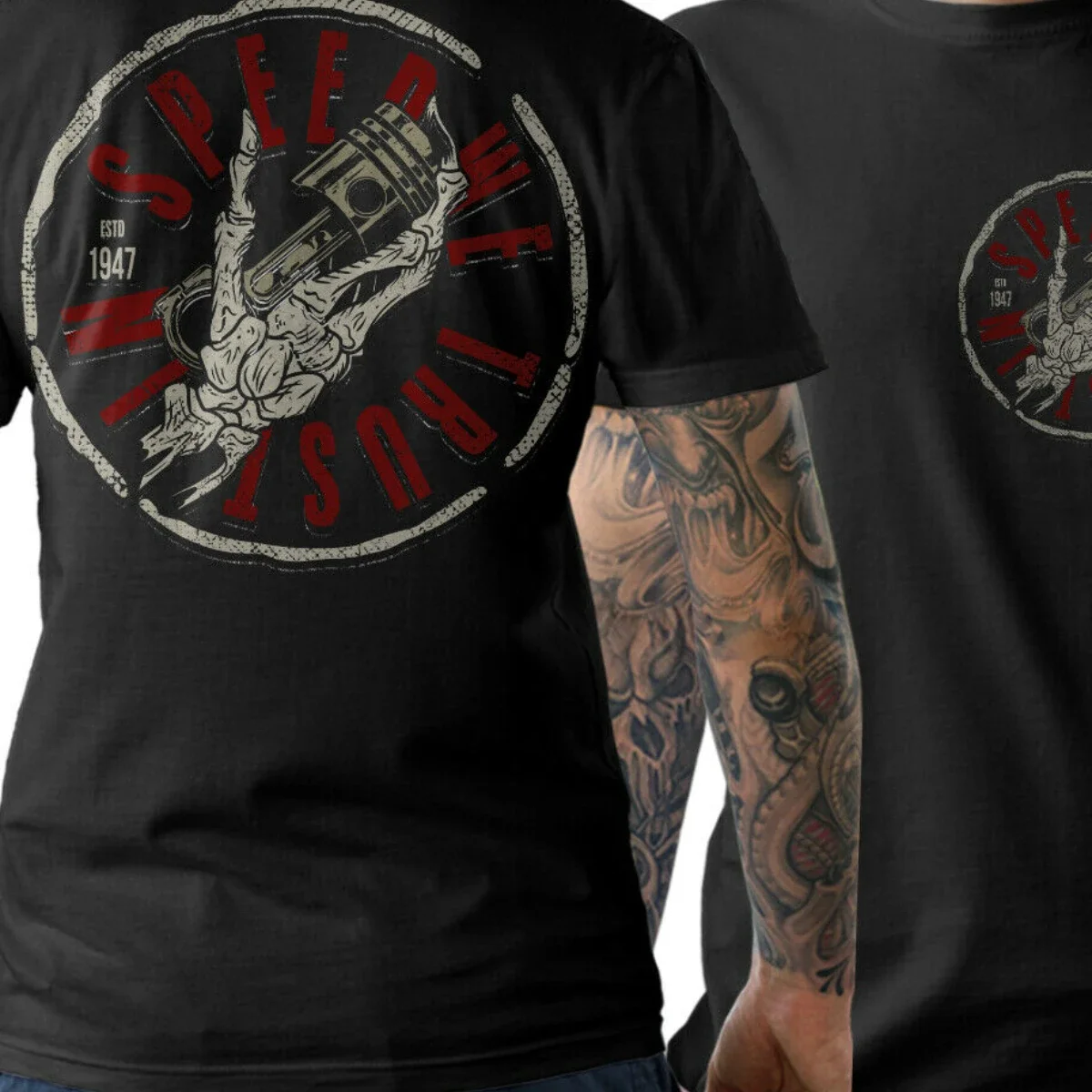 

Biker Skull Hand Motorcycle Chopper Screwdriver Hot Rod Tattoo T-Shirt. Cotton Short Sleeve O-Neck Mens T Shirt New S-3XL