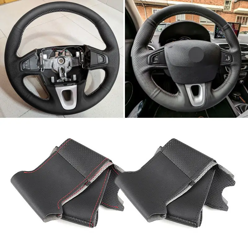 

Car Steering Wheel Cover Leather Trim For Renault Megane 3 2008-2016 Scenic 3 Kangoo 2 Fluence (ZE) Samsung SM3 Nissan NV250
