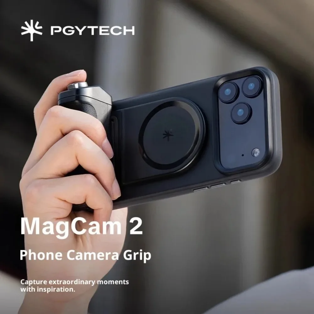 PGYTECH MagCam2 多機能カメラハンドル 25N 磁気式 フィルライト付き リモート多機能コントロール スマートフォングリップ ギフト