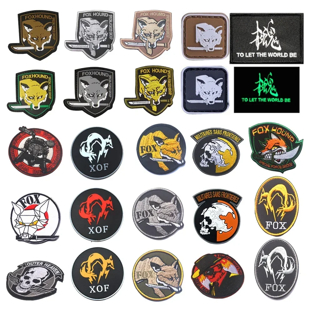 Bag Accessory Metal Gear Solid Badge Embroidery FOX Dragon Spy MILITAIRES Army Without Borders Backpack Patches for Clothing