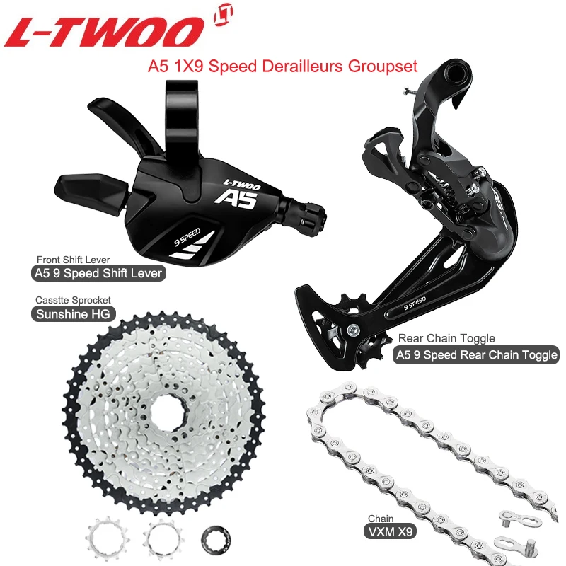 

LTWOO A5 1X9S 9 Speed Derailleurs Groupset 9V Mountain Bike Transmission Suit Sunshine 50T Casstte Sprocket VXM Chain Bycycle