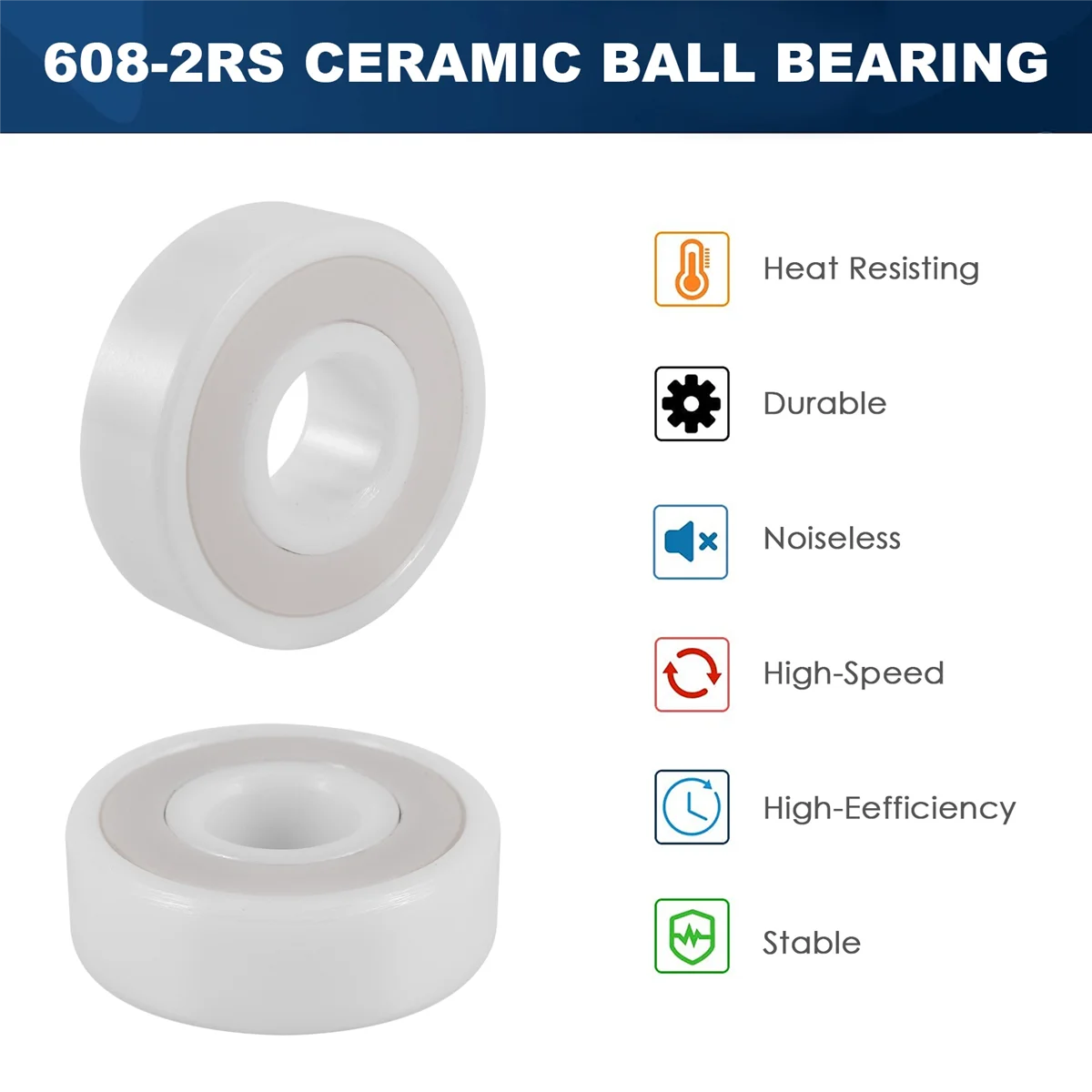 608-2Rs แบริ่งปิดผนึกเซรามิคเต็ม8X22X7ตลับลูกปืน Zro2 18273