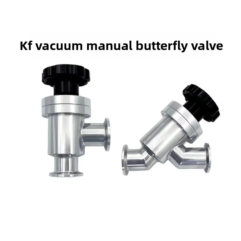 304 KF Vacuum Flapper Valve KF16 KF25 KF40 KF50Manual Vacuum Baffle Valve Stop Angle Valve Flange Pipe Fitting