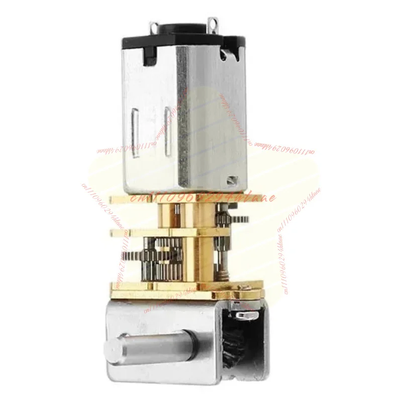 GW12N20 DC Gear Motor 3V 6V 12V Self Locking Worm Gear Worm Drive Reduction Motor High Torque Mini Electric Motor Actuator