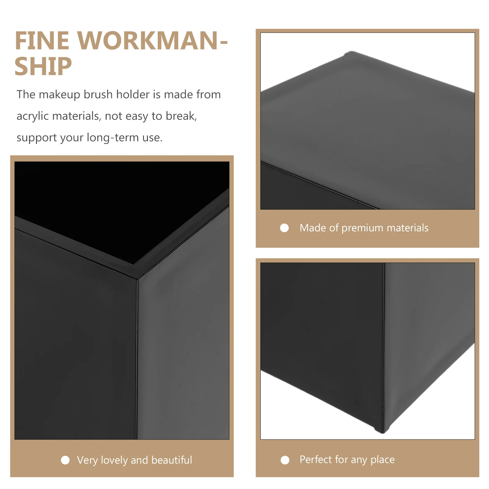 

Acrylic Makeup Brush Organizer Pen Holder Rotatable Desktop Cosmetics Storage Container Vanity Organizer Pen Holder